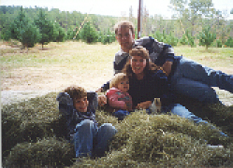 family in hay